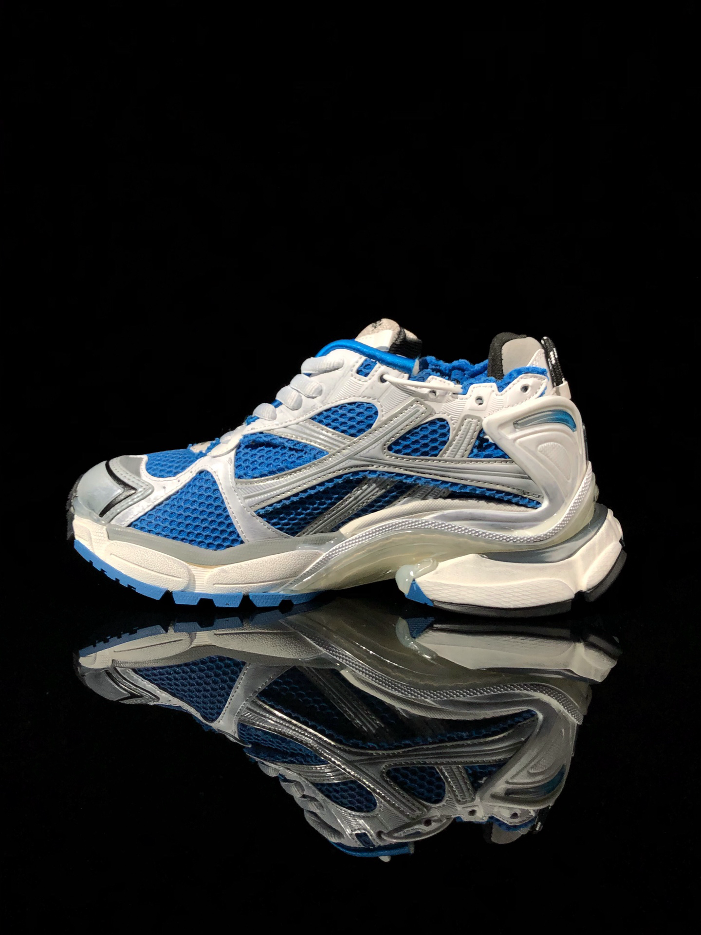 BB Blue White and Gray Track Runners