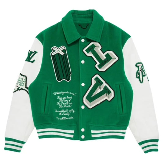 Green Varsity L*V Jacket